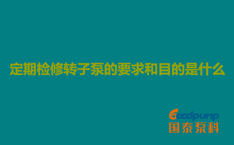 定期檢修轉子泵的要求和目的是什么